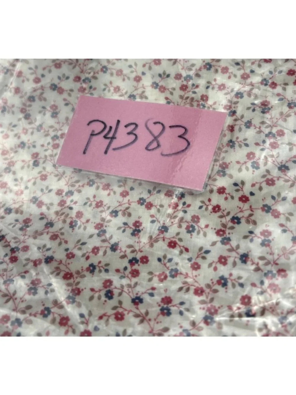Peter Pan Fabrics Floral Cotton Fabric 1/2 yard x 44” Red Blue Brown on White